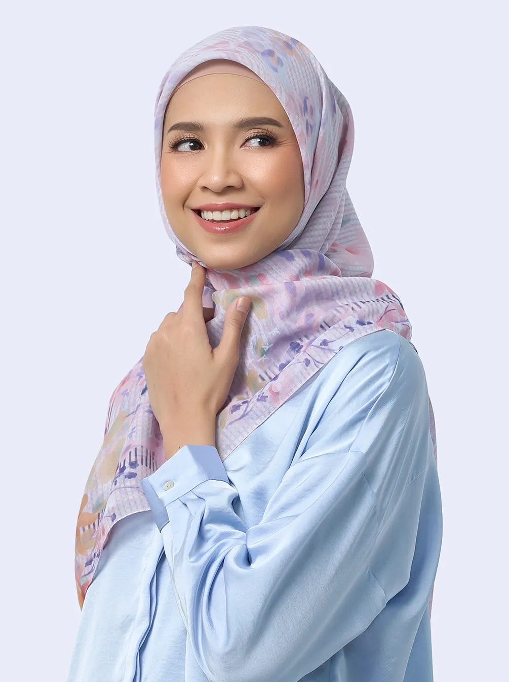 SOMBRA SCARF LAVENDER WHITE