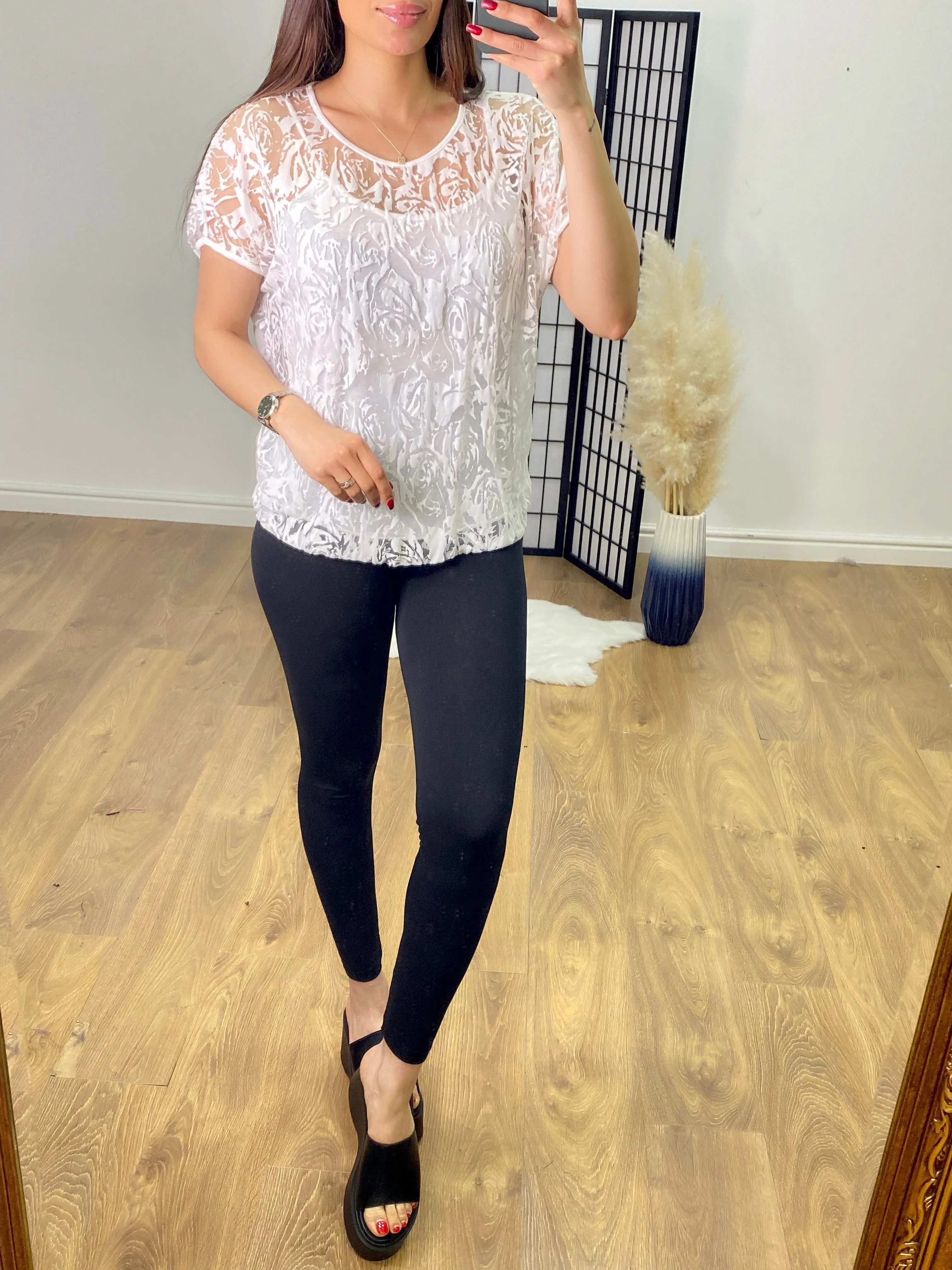 Sonda Double Layer Velvet Textured Top