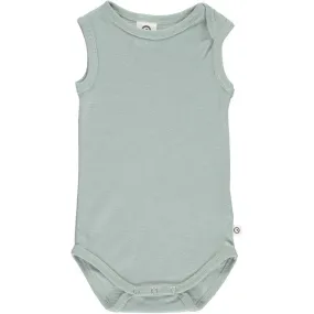 Spa Green Woolly Silk Sleeveless Bodysuit