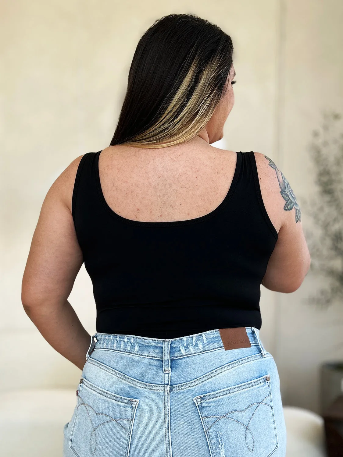 Square Neck Sleeveless Bodysuit - 5 colors