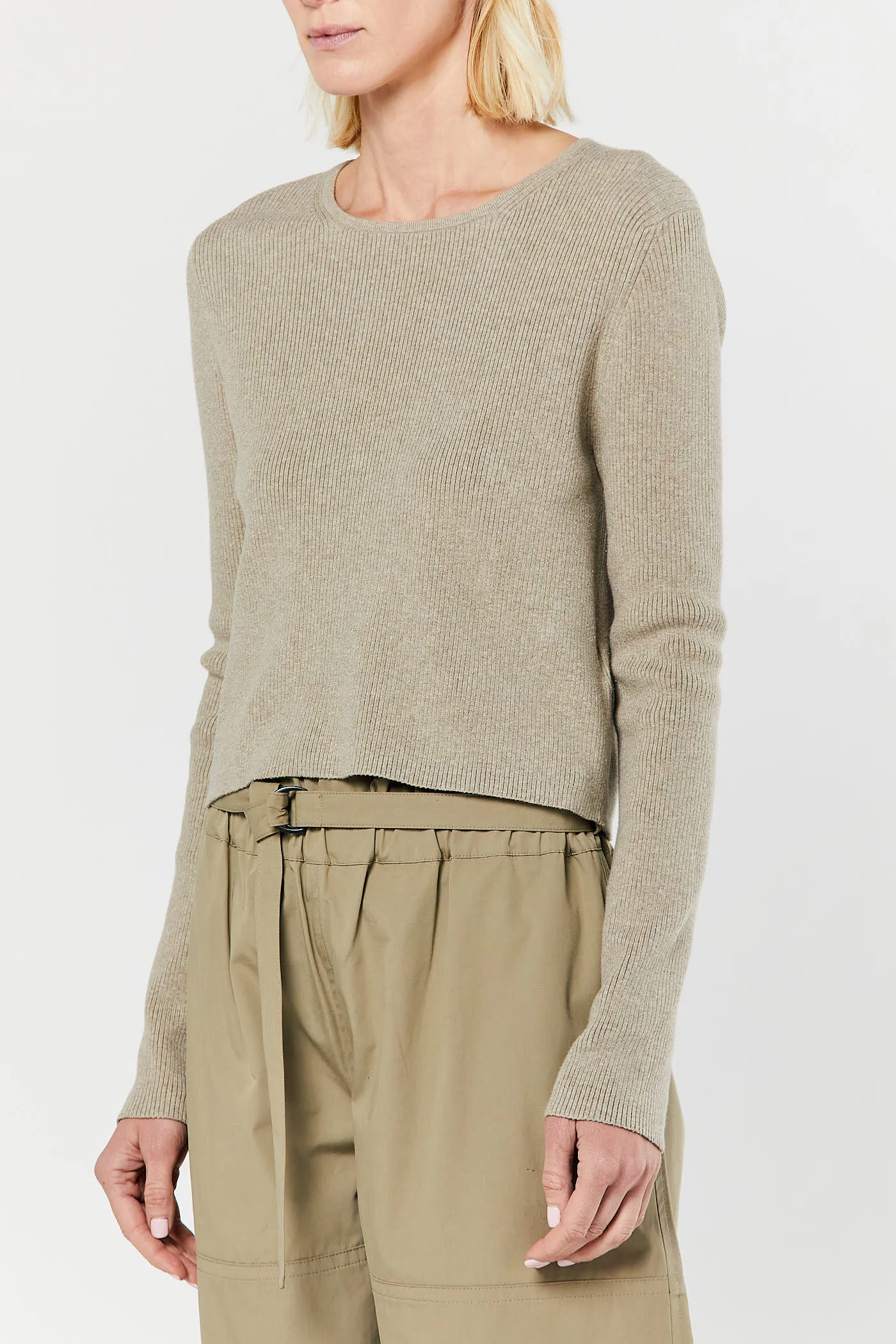 Stone Rib Crop Crewneck