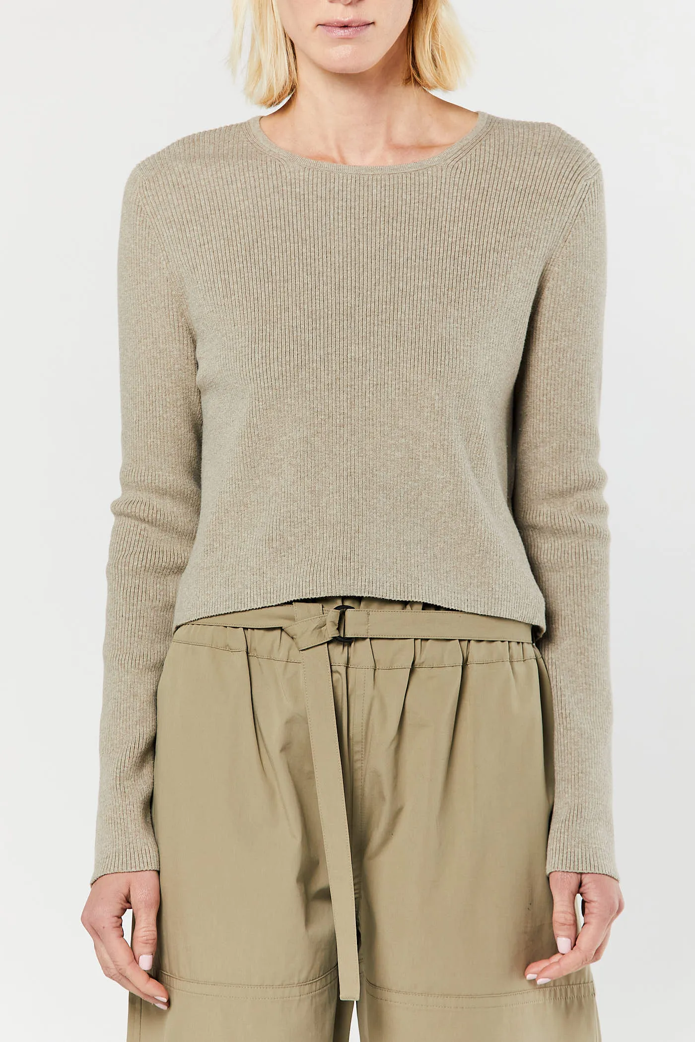 Stone Rib Crop Crewneck