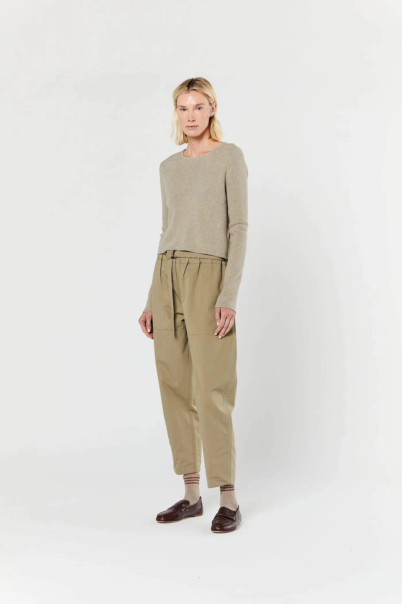 Stone Rib Crop Crewneck