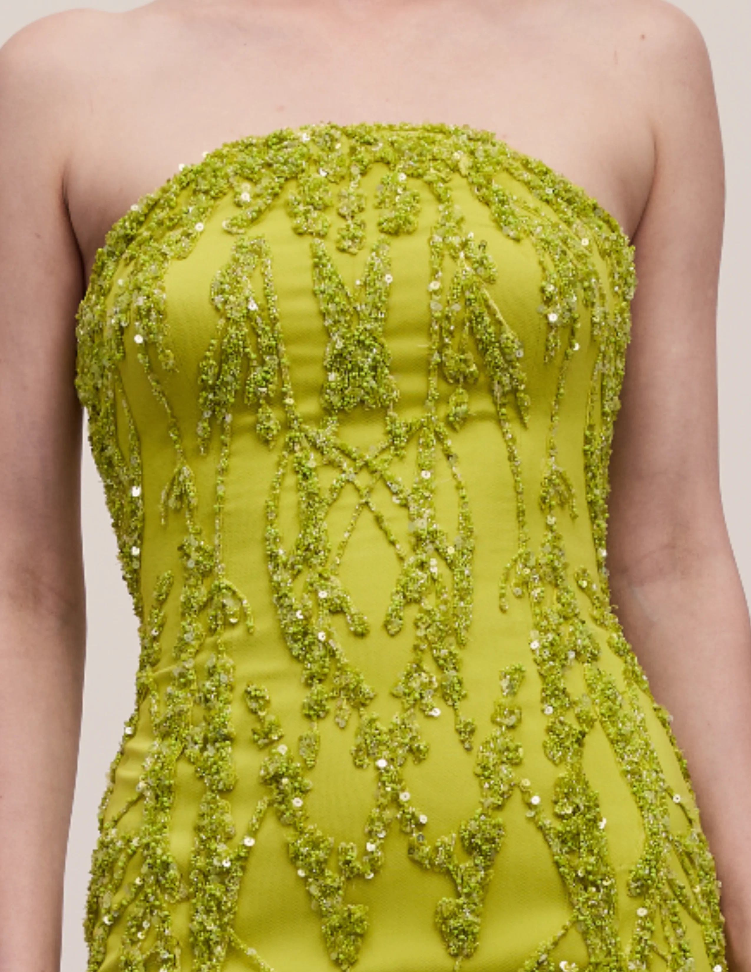 Strapless Fully Hand Beaded Gown