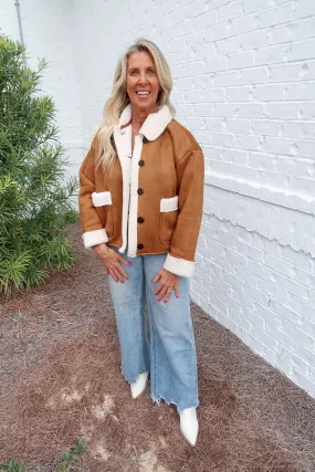Suede Sherpa Jacket