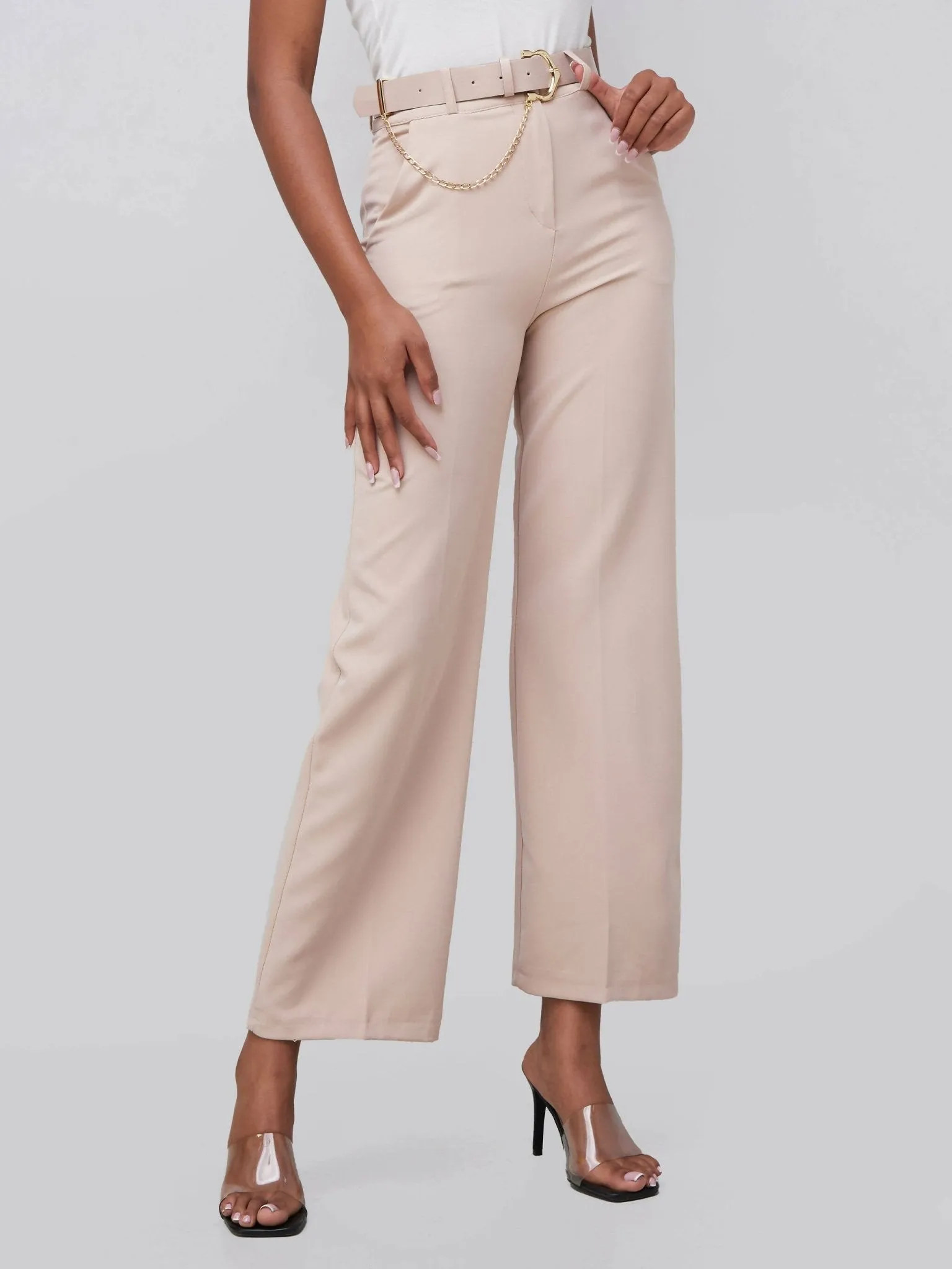 The Fashion Frenzy Flared Trouser - Cream
