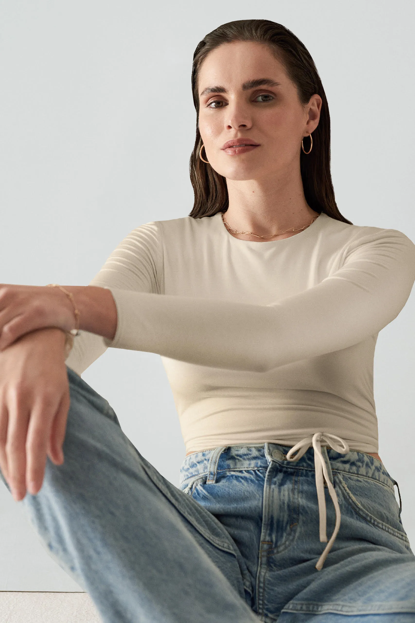 Tiered Crop Top Ecru Vanilla