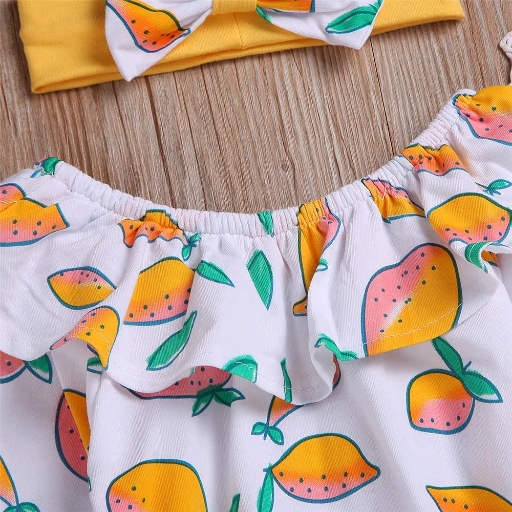 Toddler Girls Printed Long Sleeve Top & Flare Pants Girls Clothes Wholesale