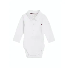 Tommy Hilfiger White Rib Bodysuit Ls Ls