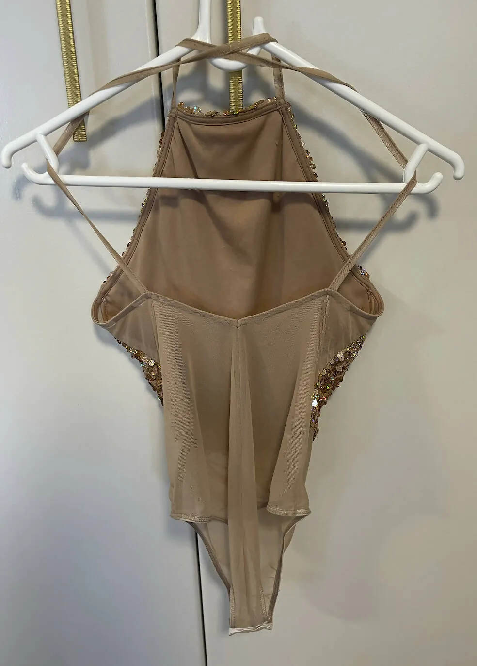 Topshop Sequin Nude Bodysuit