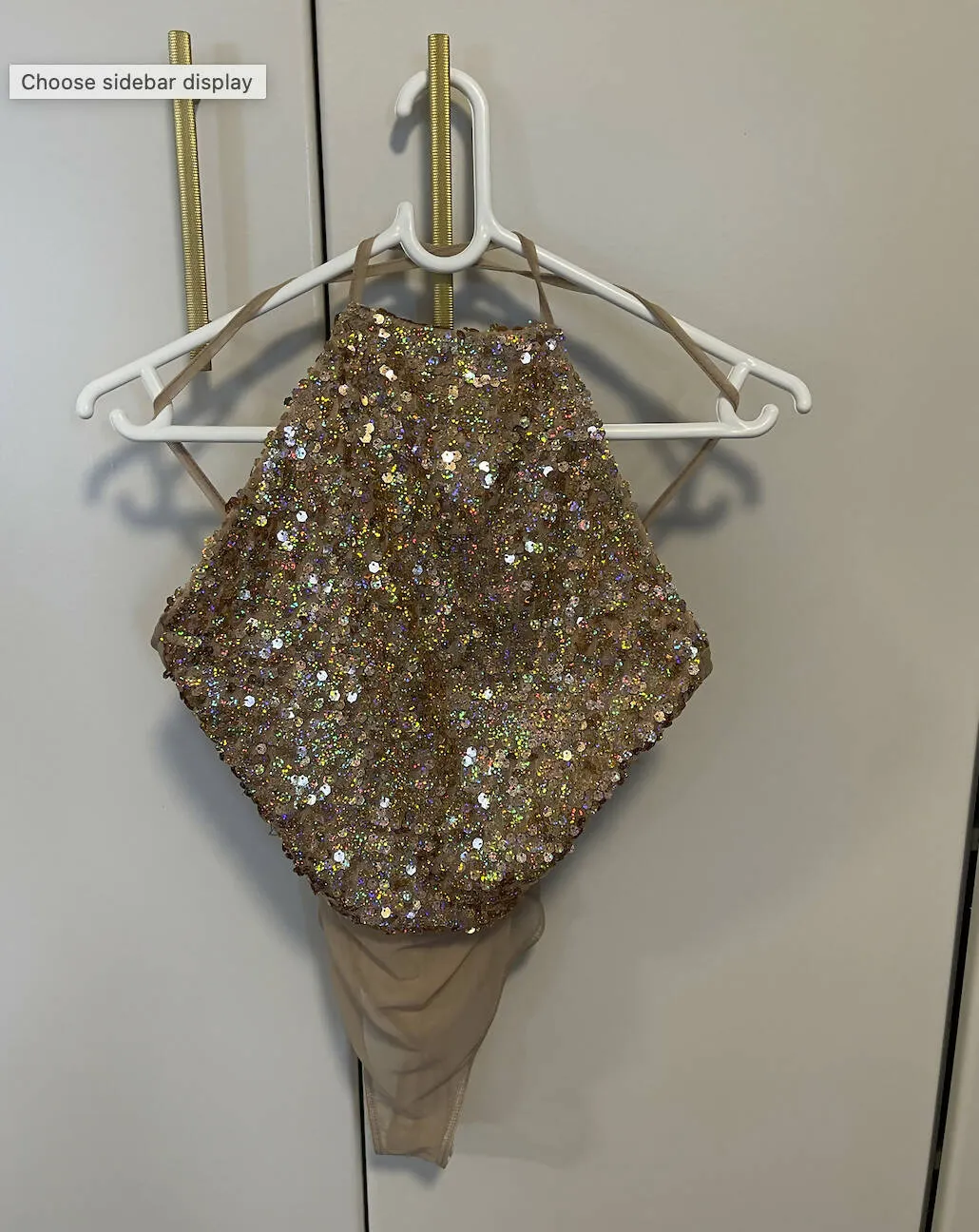 Topshop Sequin Nude Bodysuit