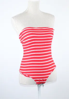 URBAN HERITAGE SLEEVELESS BODYSUIT STRIPED RED LADIES SMALL PRE-LOVED