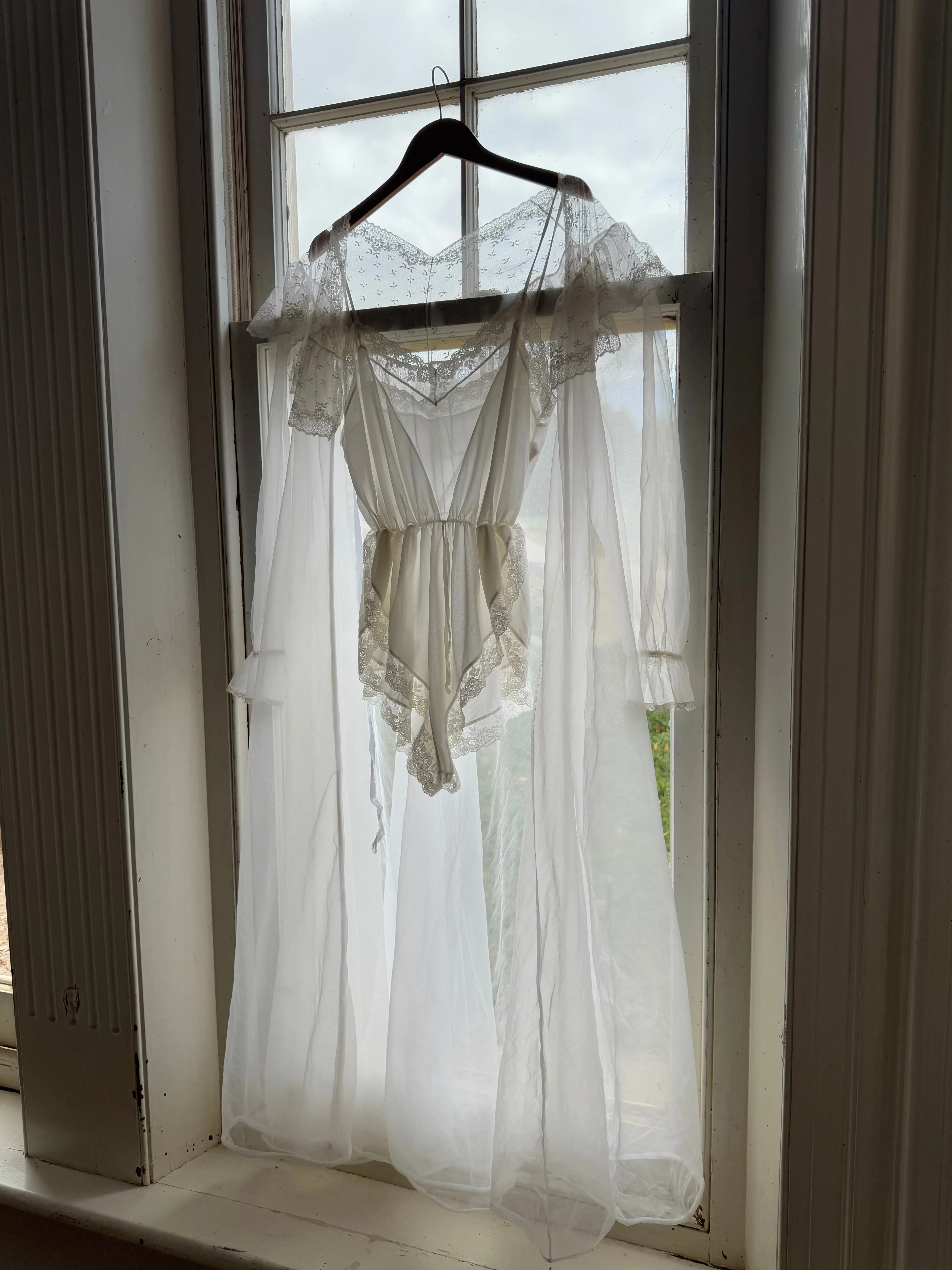 Vintage 60s Bridal Bodysuit and Peignoir Set