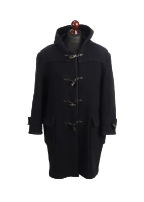 Vintage BURBERRY'S Duffle Coat Navy Blue Wool Men's Overcoat Size ~ XL