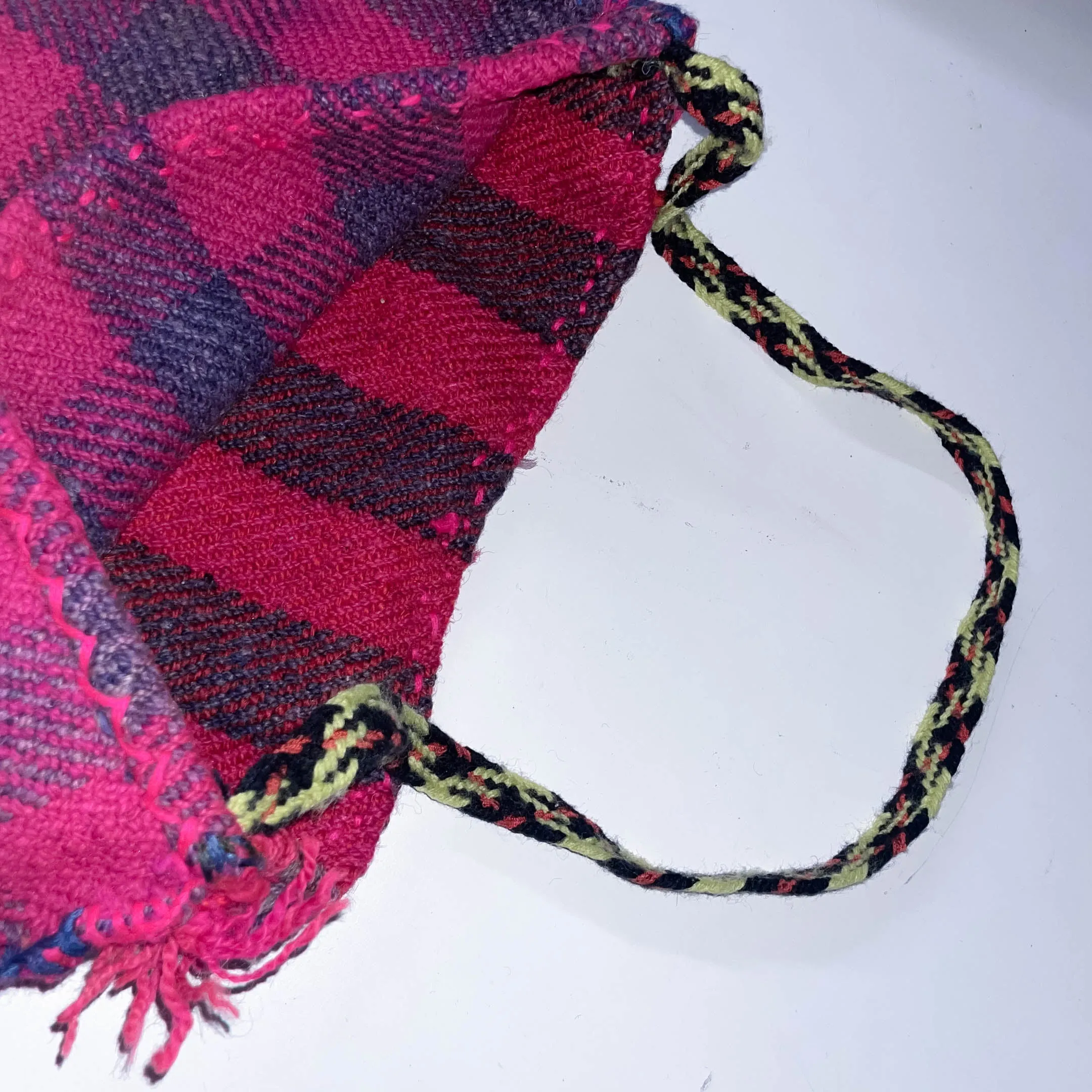 Vintage Red checkered heavy thick hand made bag