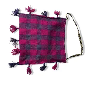 Vintage Red checkered heavy thick hand made bag