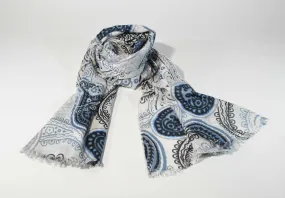 Viscose Scarf Paisley-Blu
