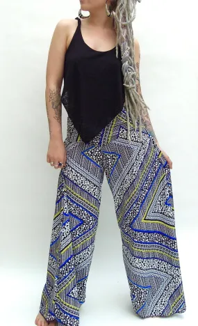 Wide  Flared Pants Aztec Print