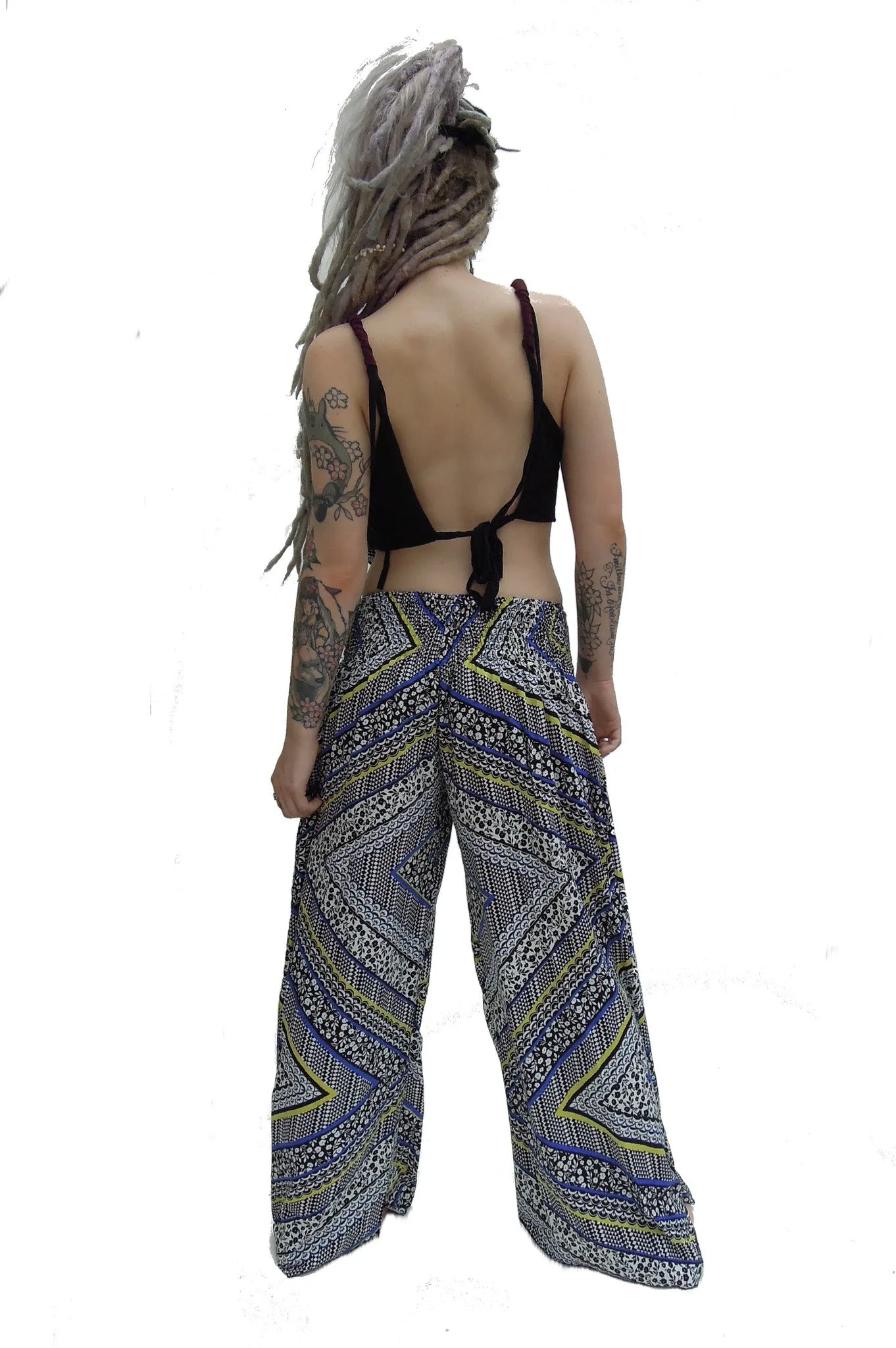 Wide  Flared Pants Aztec Print