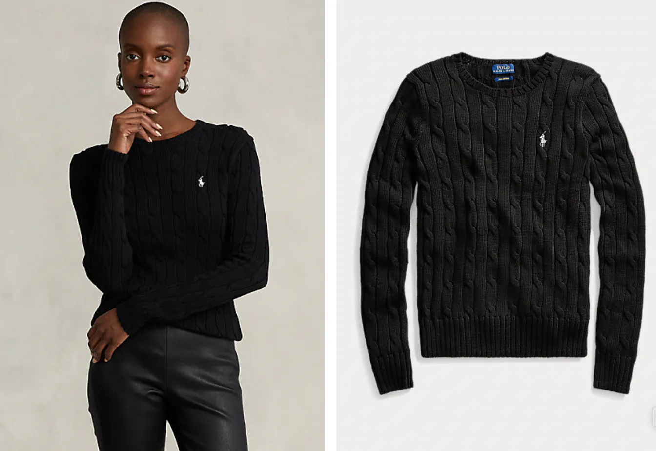 Women Crewneck Cableknit Sweater