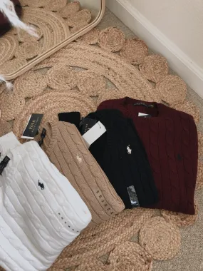 Women Crewneck Cableknit Sweater