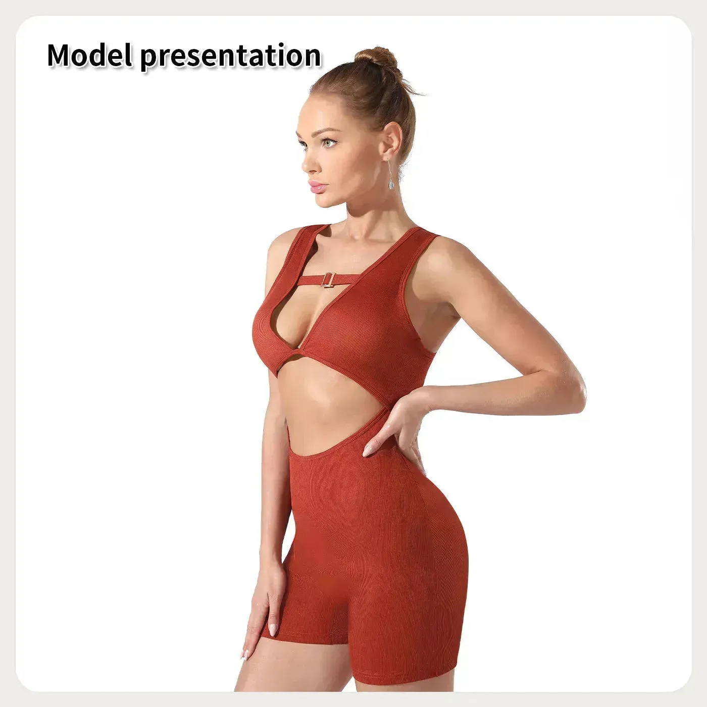 Women Cut out Unitard Short Bodysuit