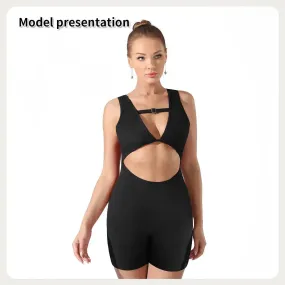 Women Cut out Unitard Short Bodysuit
