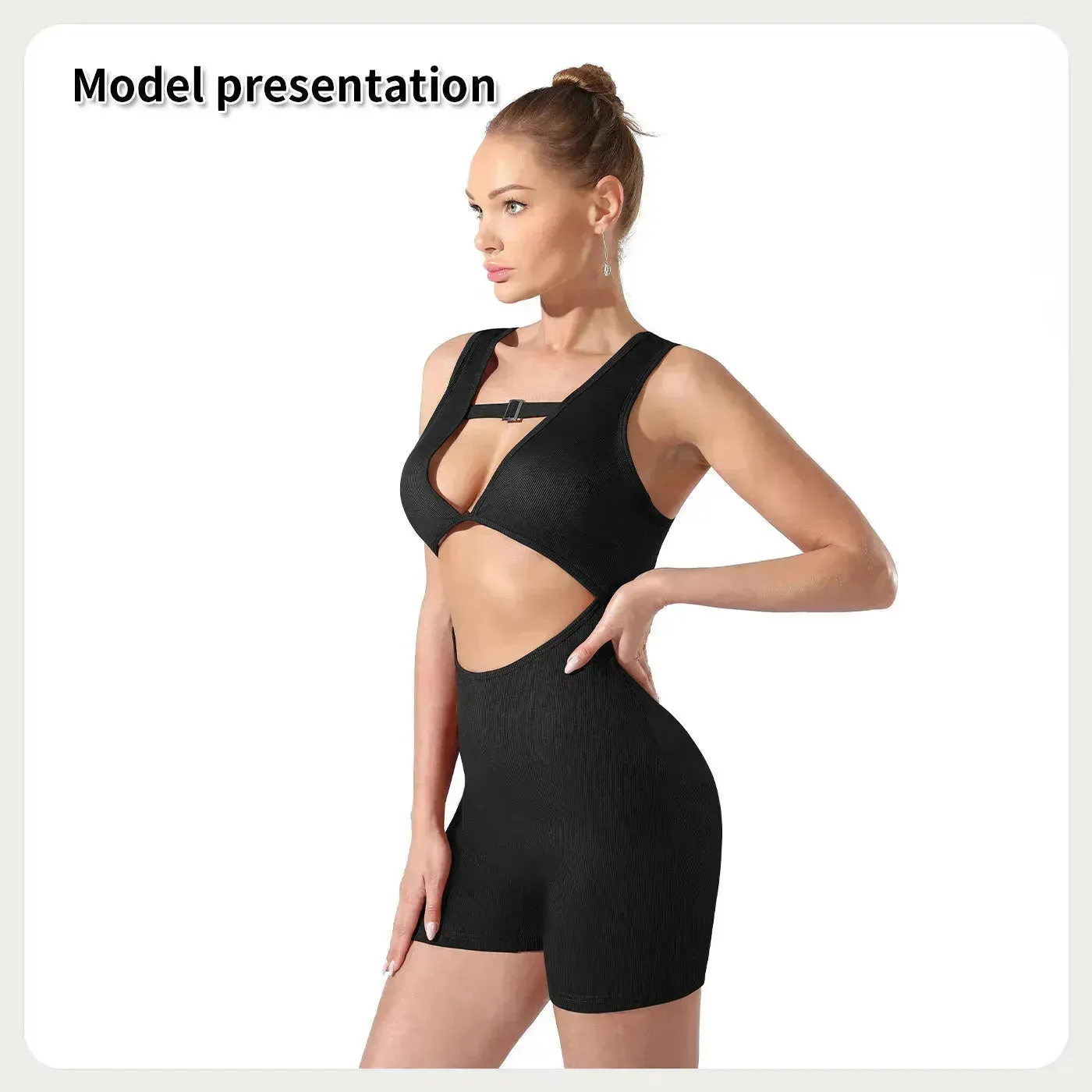 Women Cut out Unitard Short Bodysuit