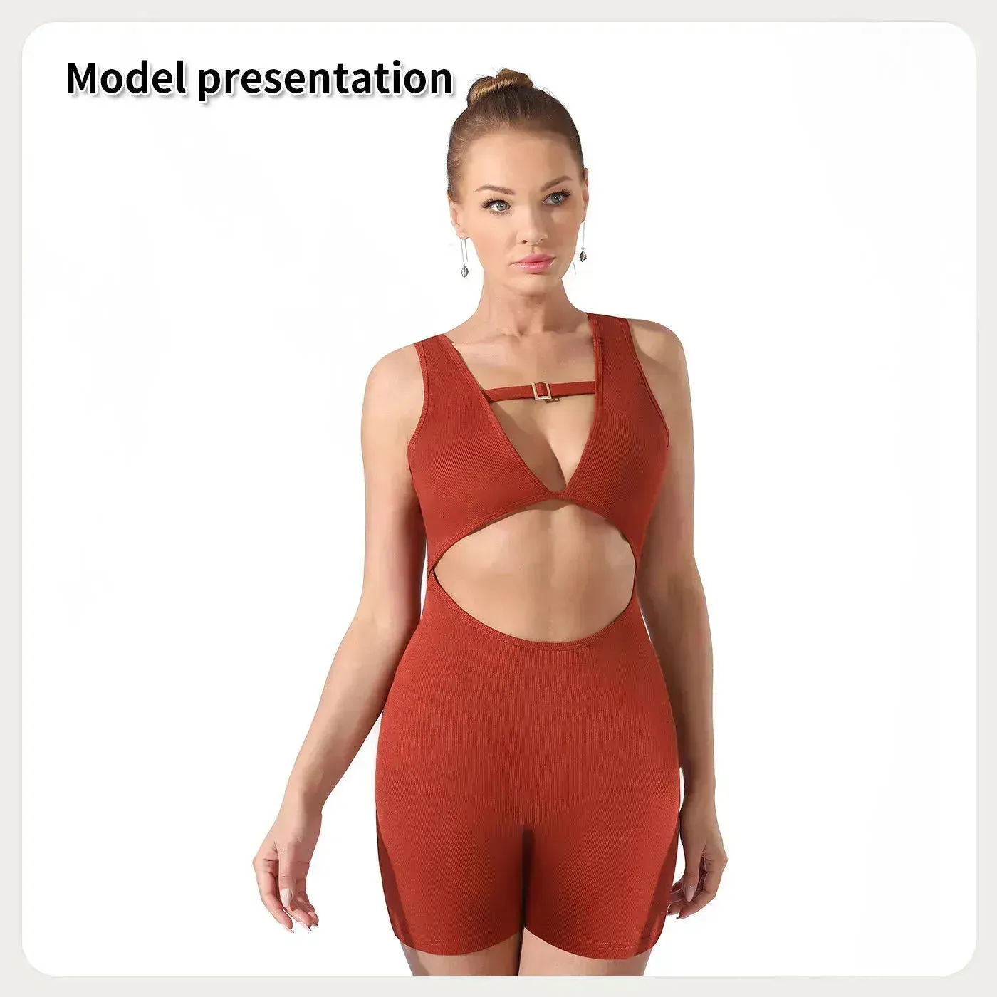 Women Cut out Unitard Short Bodysuit