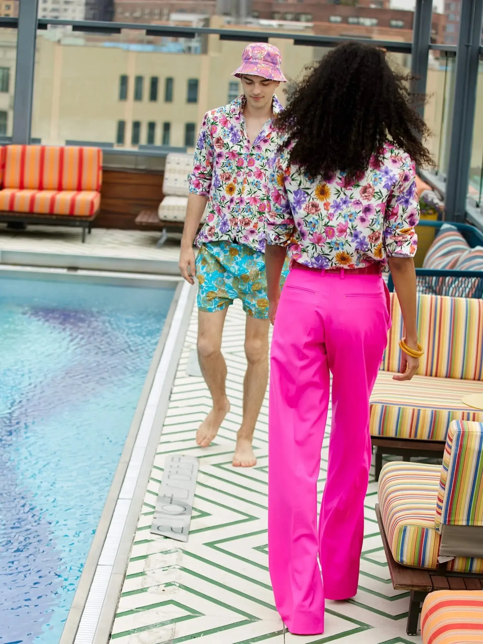 Women’s Baggy Double Pleated Pant In Fuchsia Pink