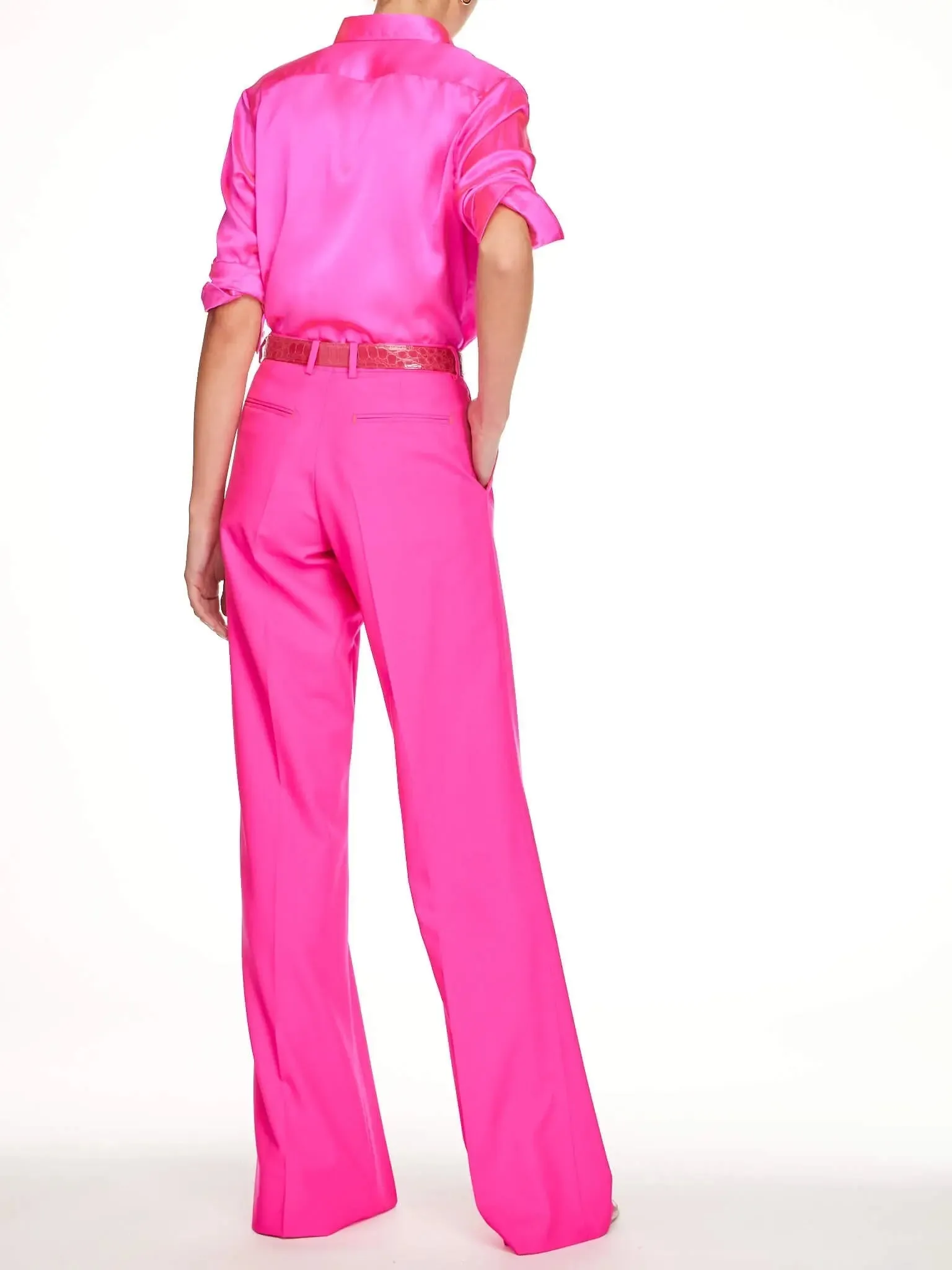 Women’s Baggy Double Pleated Pant In Fuchsia Pink