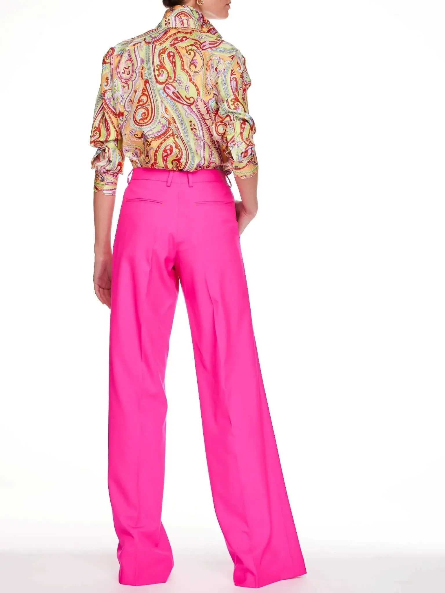 Women’s Baggy Double Pleated Pant In Fuchsia Pink