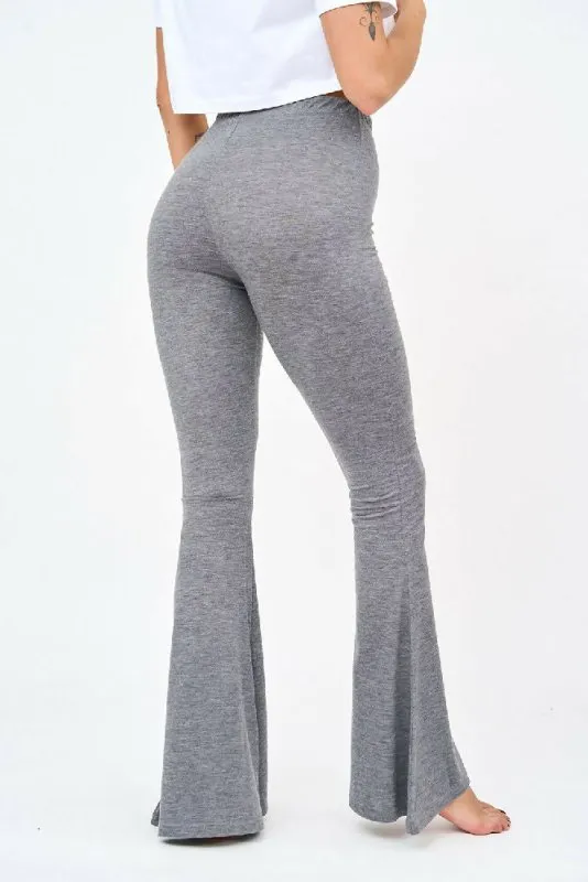Womens Bell Bottom Leggings in Grey