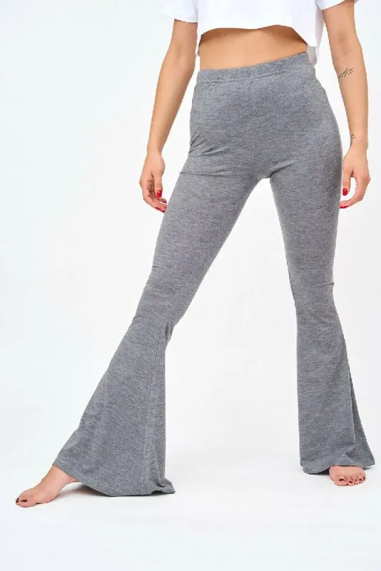 Womens Bell Bottom Leggings in Grey
